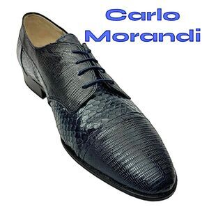 Carlo Morandi Blue Lizard Skin Leather Mens Oxford Shoes Size 11 Medium Used